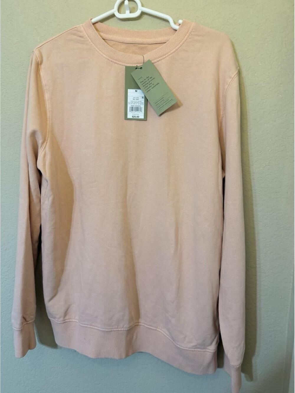 Goodfellow Pink M Crew Neck Long Sleeve Cotton Pullover Sweatshirt. Men’s.